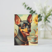  Pinscher Schilderij Briefkaart (Staand voorkant)