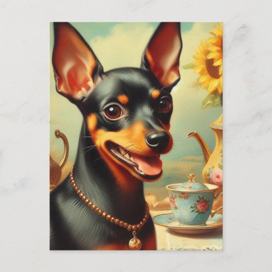  Pinscher Schilderij Briefkaart (Voorkant)