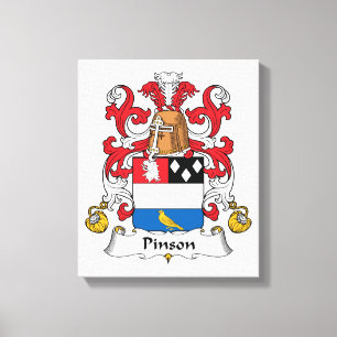 Pinson Family Crest Canvas Afdruk
