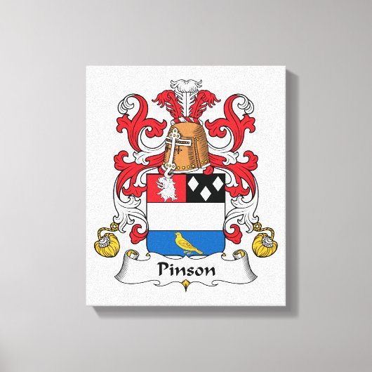 Pinson Family Crest Canvas Afdruk (Voorkant)