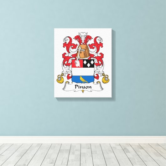 Pinson Family Crest Canvas Afdruk (Insitu (Houten vloer))