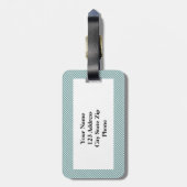 Pinstripe bagagelabel met personaliseerbaar monogr (Achterkant verticaal)