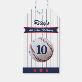 Pinstripe Baseball Birthday Party Cadeaulabel