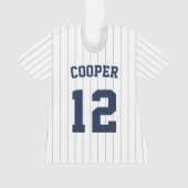 Pinstripe Baseball Jersey Player Stats Ornament (voorkant)