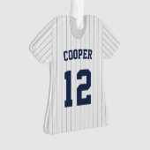 Pinstripe Baseball Jersey Player Stats Ornament (voorkant)