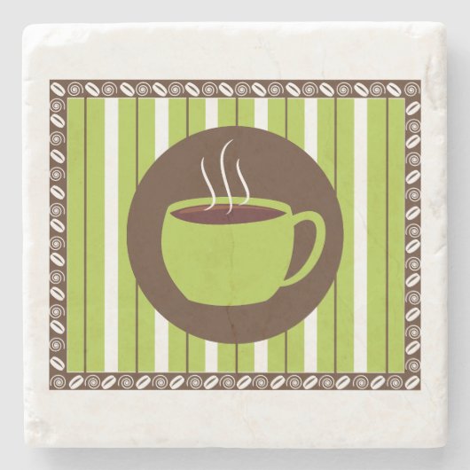 Pinstripe Coffee Stenen Onderzetter (Voorkant)