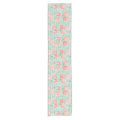Pinstripe Floral Pattern Table Runner Korte Tafelloper (Voorkant)