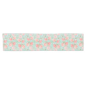 Pinstripe Floral Pattern Table Runner Korte Tafelloper (Horizontaal)