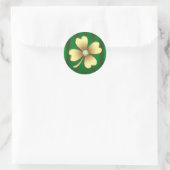 Pinstripe Gold Jeweled Shamrock Stickers (Tas)