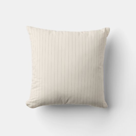 Pinstripe Kussen - Gedempte Olijfgroen op Beige (Voorkant)