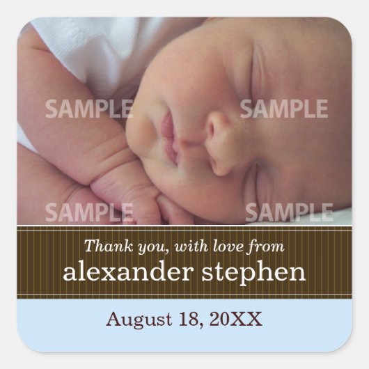 Pinstripe lint Baby Bericht Sticker (Voorkant)