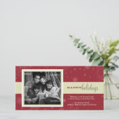 Pinstripe Lint Kerst Foto Kaart (Staand voorkant)