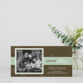 Pinstripe Lint Kerst Foto Kaart (Staand voorkant)
