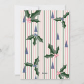 Pinstripe met Tree en Holly Photo Holiday Kaart (Achterkant)