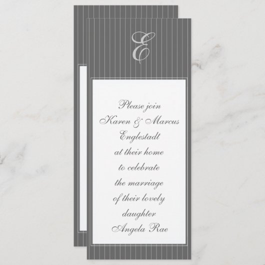 Pinstripe Monogram Kaart (Voorkant / Achterkant)