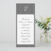 Pinstripe Monogram Uitnodigingen (Staand voorkant)
