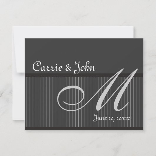 Pinstripe Monogrammen Kaart (Voorkant)