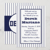 Pinstripe New York Bar Mitswa uitnodiging (Voorkant / Achterkant)