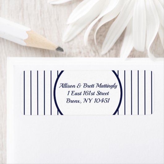 Pinstripe New York retouradreslabel Etiket (Insitu)