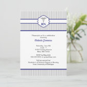 Pinstripe Nurse Afstuderen Celebration Invites Kaart (Staand voorkant)