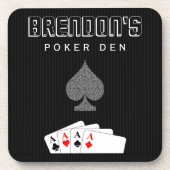 Pinstripe Poker Night Set van 6 kurkOnderzetters Onderzetter (Voorkant)