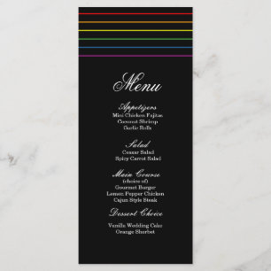 Pinstripe Pride Kleuren LGBT Bruiloft Menu