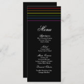 Pinstripe Pride Kleuren LGBT Bruiloft Menu (Voorkant / Achterkant)