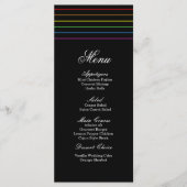 Pinstripe Pride Kleuren LGBT Bruiloft Menu (Voorkant)