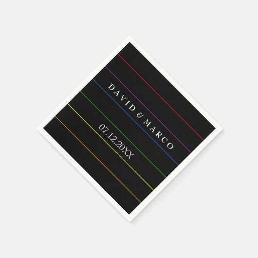 Pinstripe Pride Kleuren LGBT Bruiloft Servet (Hoek)
