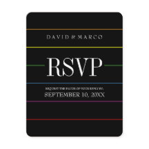 Pinstripe Pride Kleuren RSVP Huwelijk