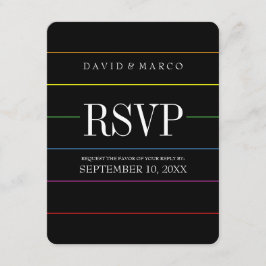 Pinstripe Pride Kleuren RSVP Huwelijk Kaartje