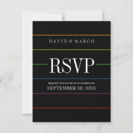Pinstripe Pride Kleuren RSVP Huwelijk Kaartje