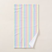 Pinstripe Rainbow White Bad Handdoek (Handdoek)