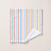 Pinstripe Rainbow White Bad Handdoek (Wasdoekje)