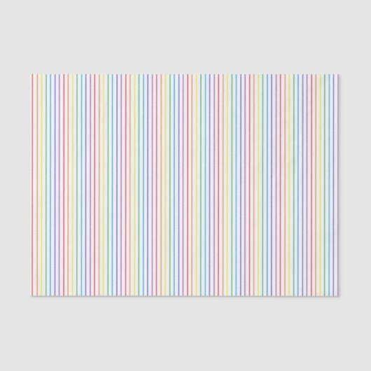 Pinstripe Rainbow White-weefselpapier Tissuepapier (Voorkant)