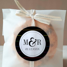 Pinstripe regenboog op massief zwart LGBT bruiloft