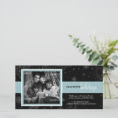 Pinstripe Ribbon Holiday-fotokaart Feestdagenkaart (Staand voorkant)