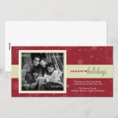 Pinstripe Ribbon Holiday-fotokaart Feestdagenkaart (Voorkant / Achterkant)