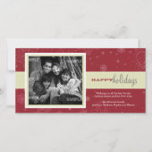 Pinstripe Ribbon Holiday-fotokaart Feestdagenkaart (Voorkant)
