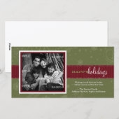 Pinstripe Ribbon Holiday-fotokaart Feestdagenkaart (Voorkant / Achterkant)