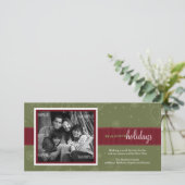 Pinstripe Ribbon Holiday-fotokaart Feestdagenkaart (Staand voorkant)