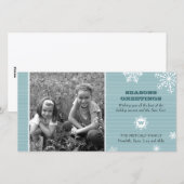 Pinstripe Snowflake-fotokaart Feestdagenkaart (Voorkant / Achterkant)