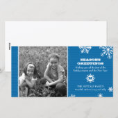 Pinstripe Snowflake-fotokaart Feestdagenkaart (Voorkant / Achterkant)