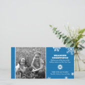 Pinstripe Snowflake-fotokaart Feestdagenkaart (Staand voorkant)