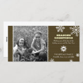 Pinstripe Snowflake-fotokaart Feestdagenkaart (Voorkant / Achterkant)