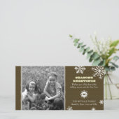 Pinstripe Snowflake-fotokaart Feestdagenkaart (Staand voorkant)