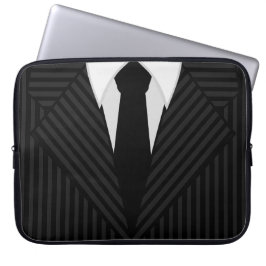 Pinstripe Suit en Stropdas Cool 15-inch laptophoez Laptop Sleeve