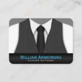 Pinstripe Suit Stropdas Grote Bartender Visitekaar Visitekaartje (Voorkant)