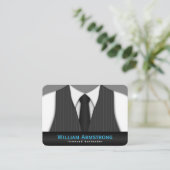 Pinstripe Suit Stropdas Grote Bartender Visitekaar Visitekaartje (Staand voorkant)