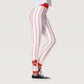 Pinstriped Teken Jouw naam Hart (aangepast.) Roze Leggings (Rechts)